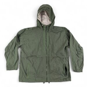 VTG‎ Members Only Jacket Mens XL Green Windbreaker Hooded Mesh Lined Lightweight
